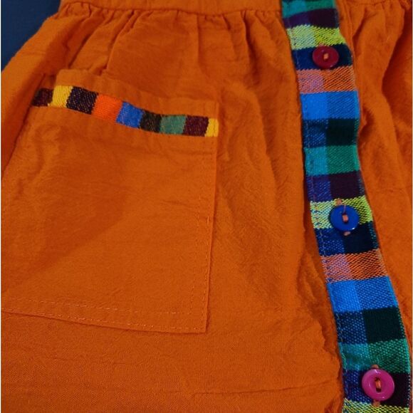 Orange Kids Dress with Embroidered Details - Picture 4 of 5